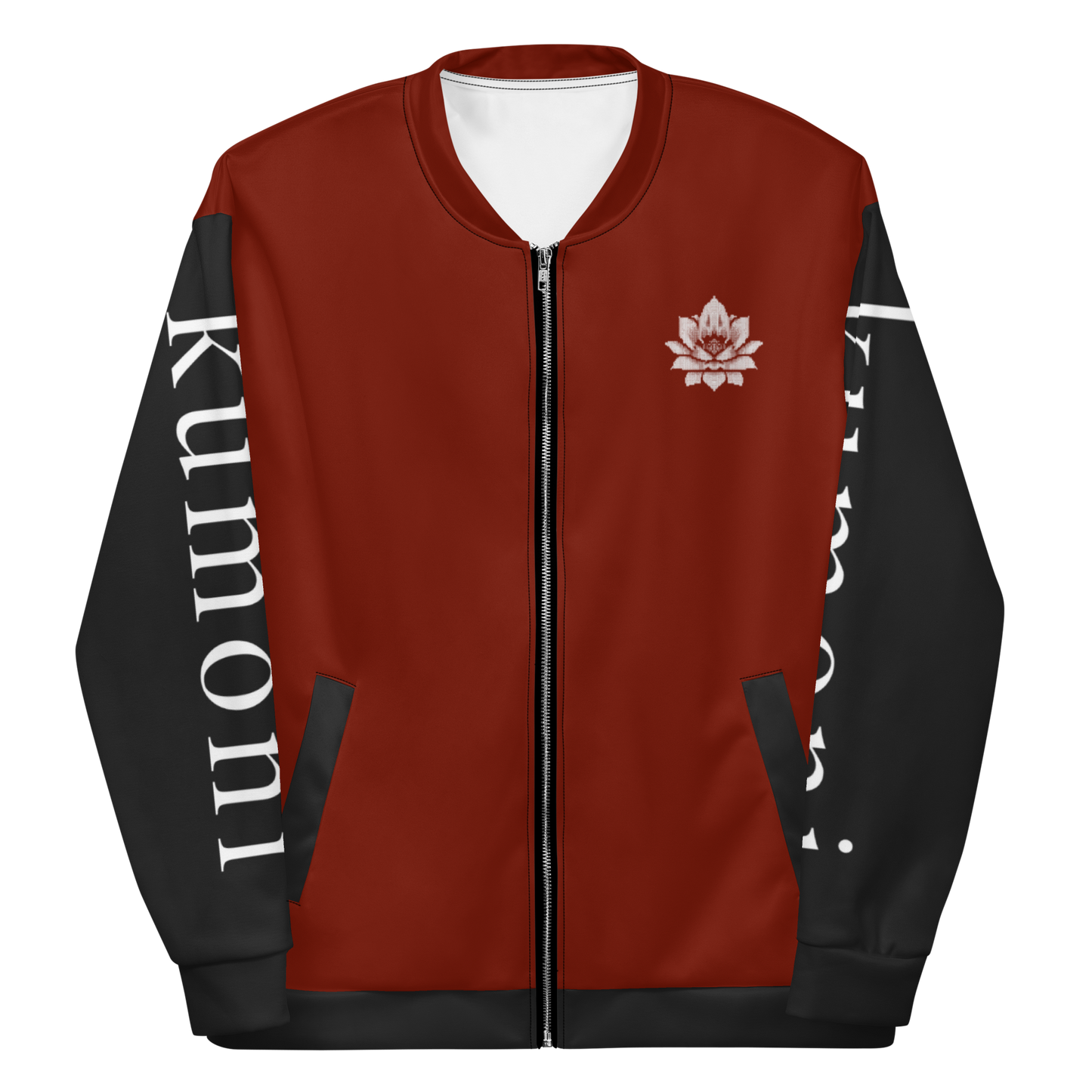 Bordeaux Lotus Flower Bomber Jacket