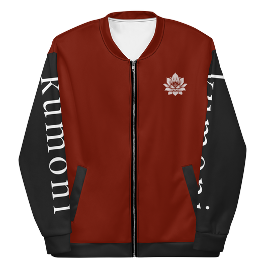 Bordeaux Lotus Flower Bomber Jacket